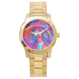 Relógio Retrato Neon Pop Art