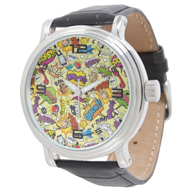 Relógio Retro Comic Pop Art Watch - Bold Timepece (Angular)