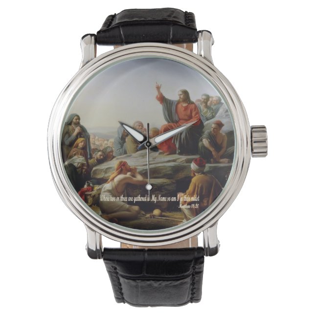 Relógio Reúna em meu nome - Matt 18:20 (Frente)