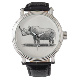 Relógio Rhinos do rinoceronte da ilustração do rinoceron
