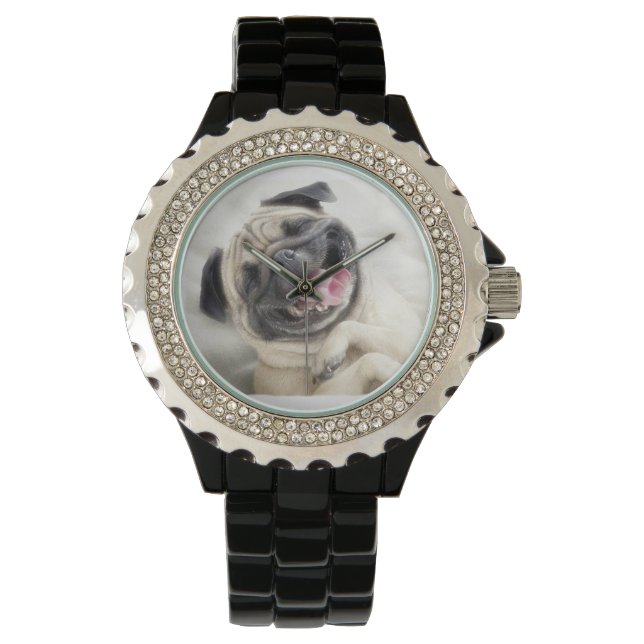 Relógio Rindo de Pug Watch (Frente)