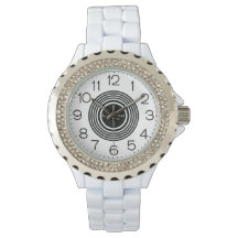 Rinoestone White Enamel Watch