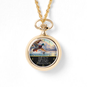 Relógio Romanos 6:23 Cruz de fé cristã com patos