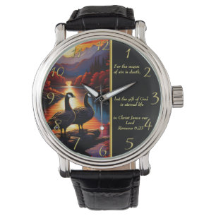 Relógio Romanos 6:23 Ouro da Igreja Branca