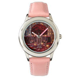 Relógio Romantic Valentine Couple Leather Strap Wrist