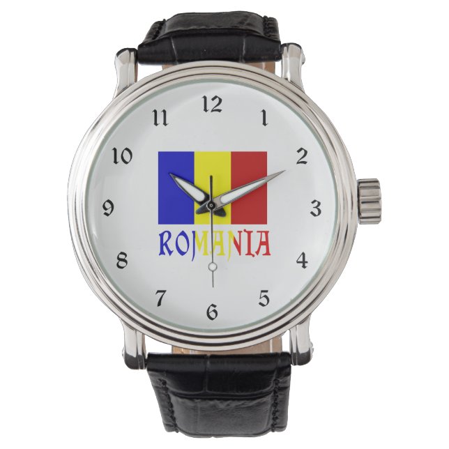 Relógio Romênia e Bandeira Romena (Frente)