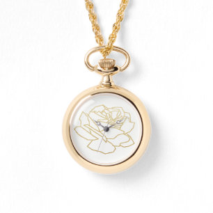Relógio rosa de ouro esboçado legal