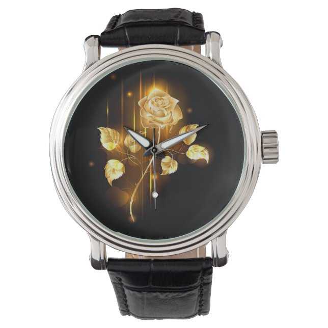 Relógio Rosa dourada ( rosa de ouro ) (Frente)