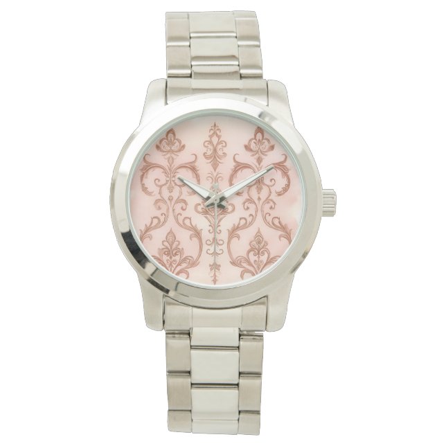Relógio Rosa Dourado Mozaik, Clássico,Relógio eWatch Femin (Frente)