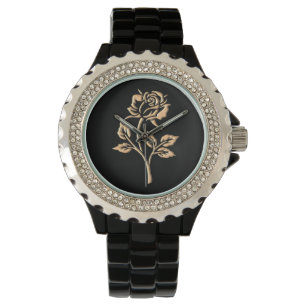 Relógio Rosa Dourado simples