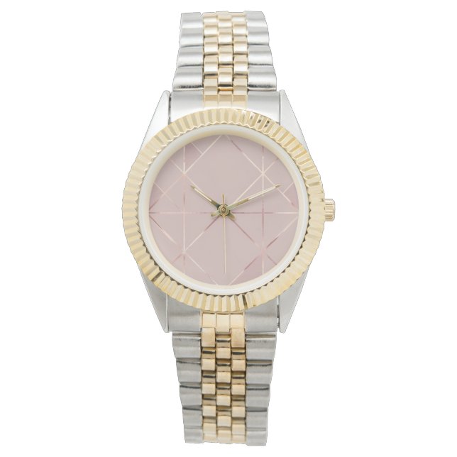Relógio Rosa Dourado Watch (Frente)