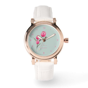 Relógio Rosa Floral fooral personalizado eWatch