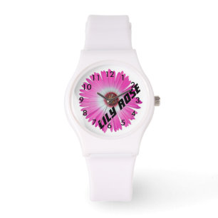 Relógio Rosa Gerbera Daisy Personalizado