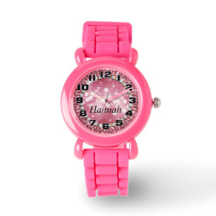 Relógio Rosa Glam do brilho de Bling do Glitz grande dos