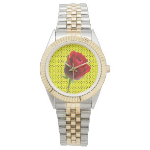 Relógio Rosa no amarelo