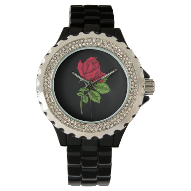 Relógio Rosa vermelha (Frente)