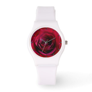 Relógio rosa vermelha Assistentes Românticos De Rosa verme