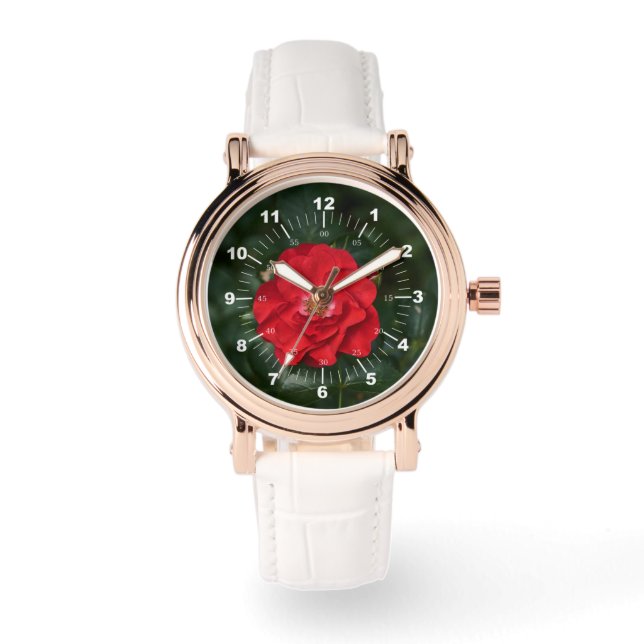 Relógio Rosa vermelha P6568 (Frente)