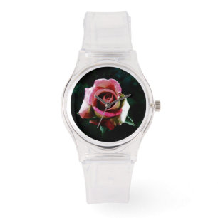 Relógio Rosa vermelha pintada com óleo