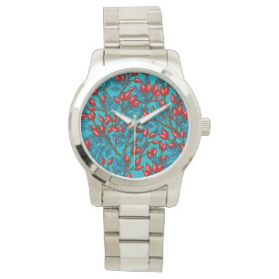 Relógio Rosa, vermelho e azul