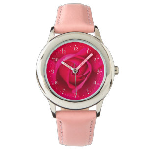 Relógio Rosa vermelho romântico v2 do rosa