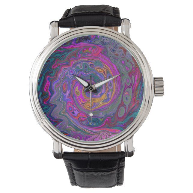 Relógio Roteiro Magenta Retroativo, Verde e Abstrato Laran (Frente)