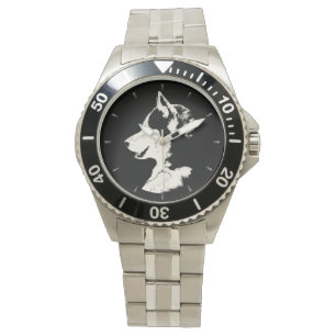 Relógio Rouco Watch Siberian Husky Malamuute Wrist Watch
