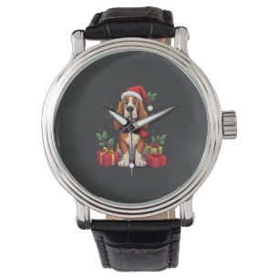 Relógio Roupas de Natal engraçadas de cães Basset Hound co