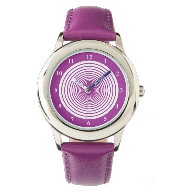 Relógio Roxo com Círculos - Escolher Cores (Frente)