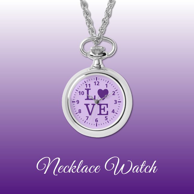 Relógio Roxo Love Necklace Watch (Criador carregado)