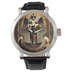 Relógio **"Royal Roar: O Leão Faraó Ouro"**