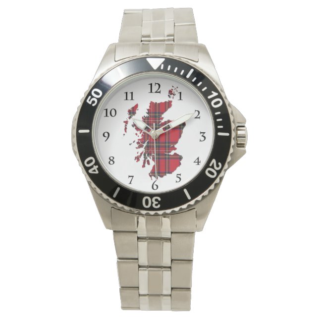 Relógio Royal Stewart Tartan Scotland Map Watch (Frente)