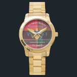 Relógio RUA de Sinalizador das Ilhas Virgens dos EUA. Croi<br><div class="desc">RUA de Bandeiras das Ilhas Virgens dos EUA. Croix USVI Personalize Watch para desfrutar do tradicional padrão Madras com a bandeira das Ilhas Virgens dos EUA. Personalize-o com o seu nome. Lindas Ruas. Croix está localizado nas Ilhas Virgens e o material Madras tem feito parte da cultura. É vestida por...</div>