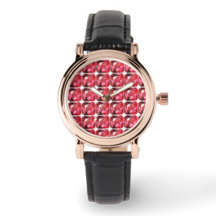 Relógio Ruby Gemstone em forma de Octagon julho Birthstone