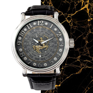 Relógio Sagittarius Watch, sinal de zodíaco, Steampunk, ge