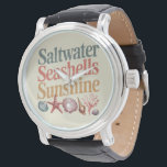 Relógio Saltwater Seashells Sunshine Summer Férias de Prai<br><div class="desc">Saltwater Seashells Sunshine Summer Férias de Praia</div>