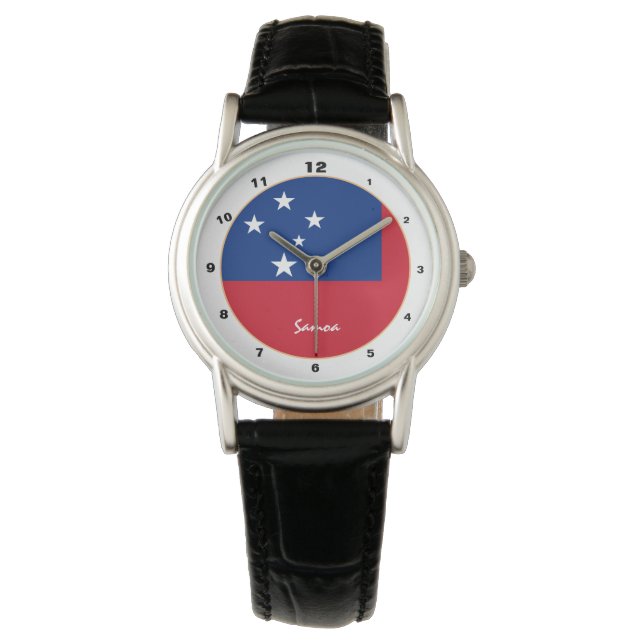 Relógio Samoan Flag & Samoa trendy fashion /design watch (Frente)
