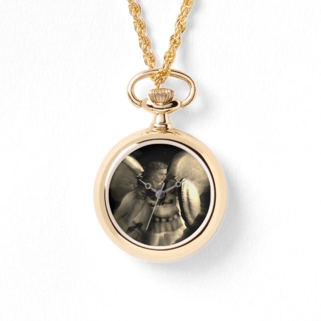 Relógio Santo de Vintage B&W Michael Angel (Frente)