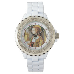 Relógio SANTO MARY MAGDALENE - Pedras cor-de-rosa, branco