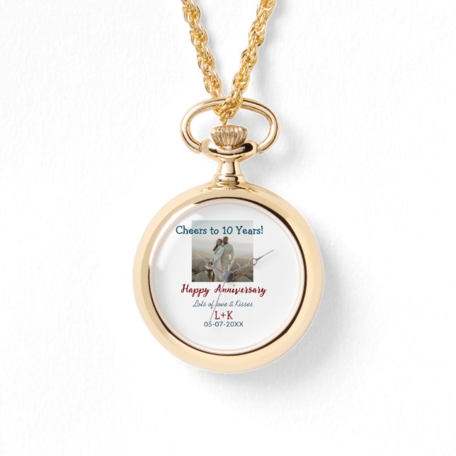 Relógio Saúde aos 10 anos feliz aniversário adicione dados (Frente)