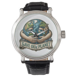 Relógio Save Our Planet Crying Earth Eco Awareness 