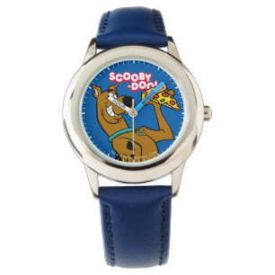 Relógio Scooby-Doo com fatia da pizza