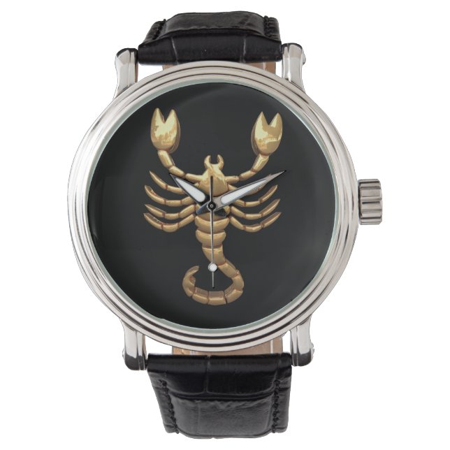 Relógio Scorpion Watch – Minimalist Zodiac Timepiece  (Frente)