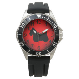 Relógio Scotland , Scottish terrier, black/whaten blue