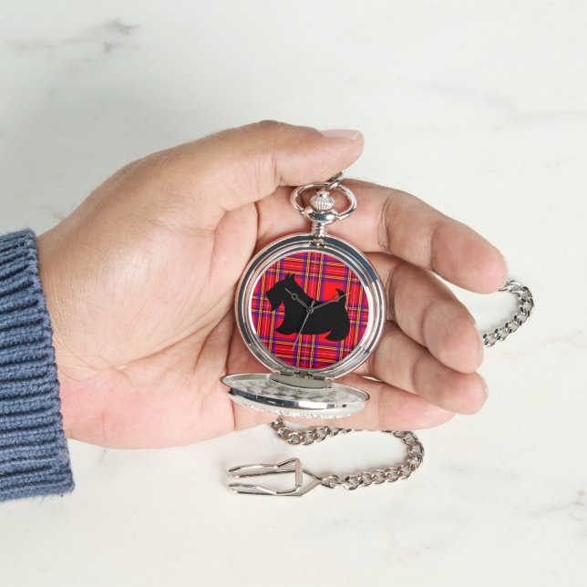 Relógio Scottish Terrier Pocket Watch (Mão)