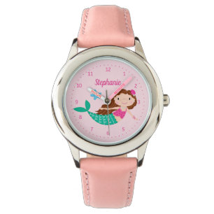 Relógio Sereia - Cor-de-rosa personalizada
