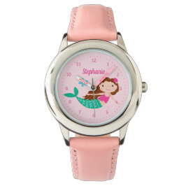 Relógio Sereia - Cor-de-rosa-rosa personalizada