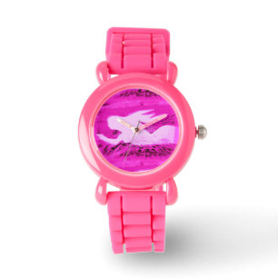 Relógio sereia rosa apontadora