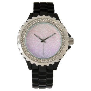 Relógio Série de padrões de Mandala Soft Pink Dream
