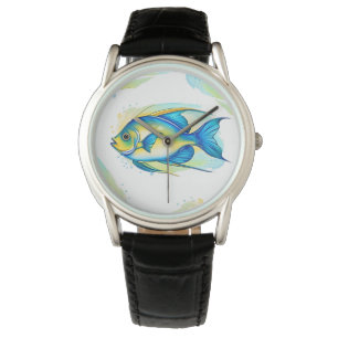 Relógio - Série Watercolor: Angelfish